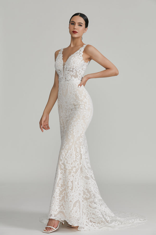 Graceful Elegance Wholesale Lace Mermaid Wedding Gown 3288