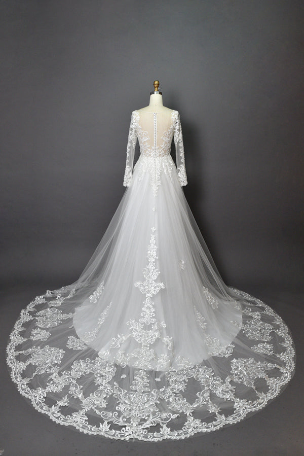 Timeless Romance Wholesale Lace Long Sleeve Wedding Gown 3289