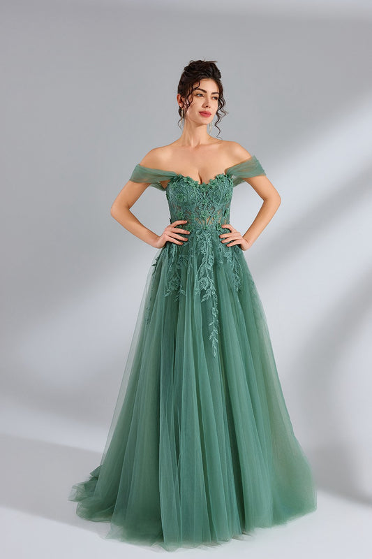 Wholesale Lace Strapless Mesh Slit Prom Dresses 32485C-1B
