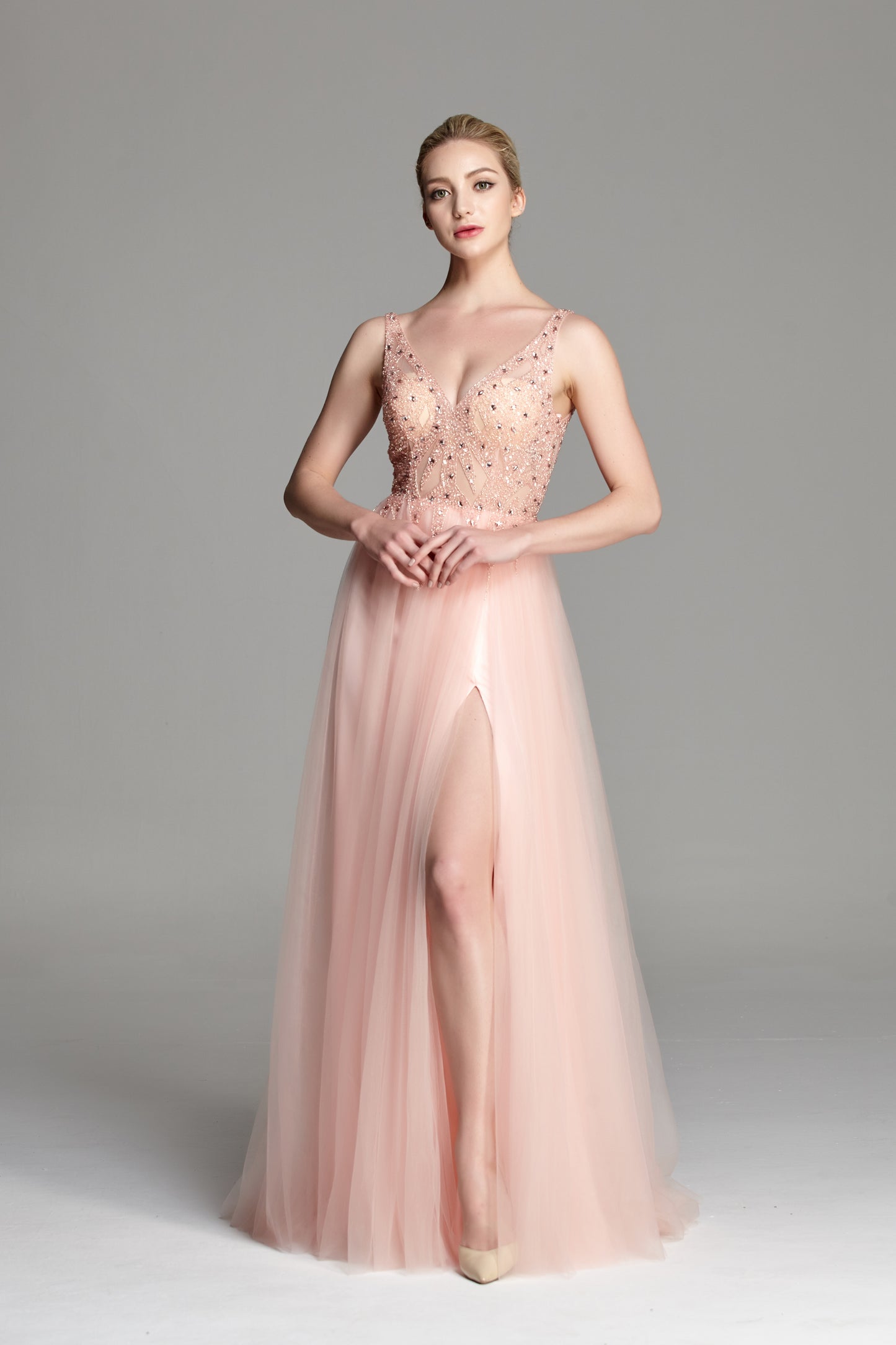 Wholesale Glamorous Delight Lace Prom Gown with Sparkling Tulle Skirt 32547B