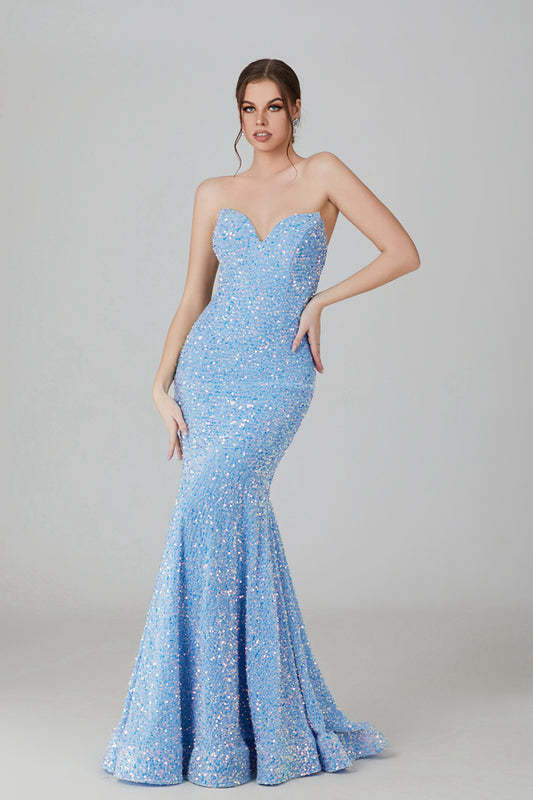 Wholesale Glamour Sparkling Beaded Mermaid Prom Gown - Illuminate the Night 32736