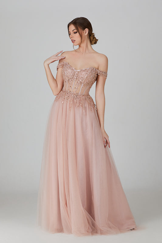Wholesale Elegance Lace Applique Capelet Prom Gown 32737
