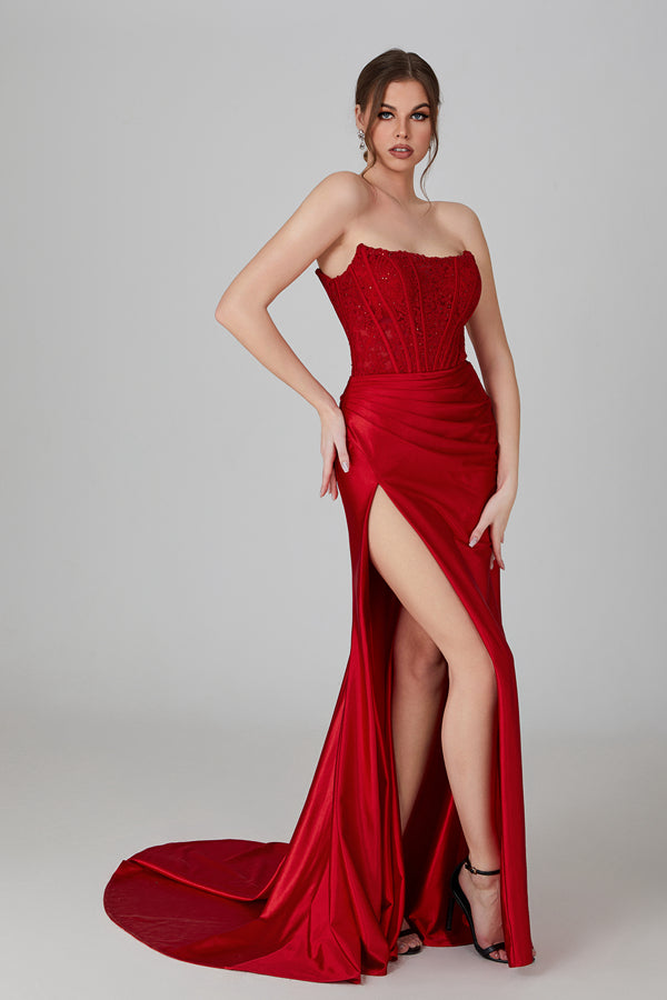 Wholesale Dress Lace and Satin Fish Tail Prom Dress 32758