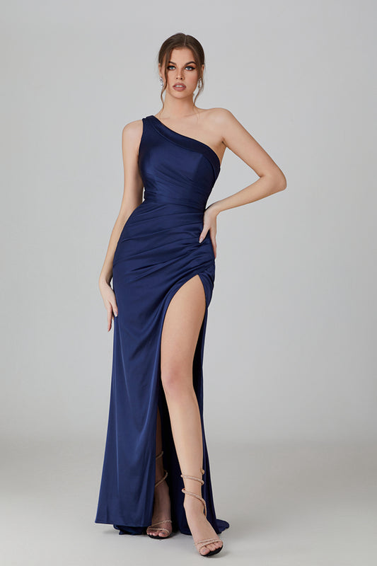 Wholesale Modern Elegance One-Shoulder Slit Prom Gown 32746