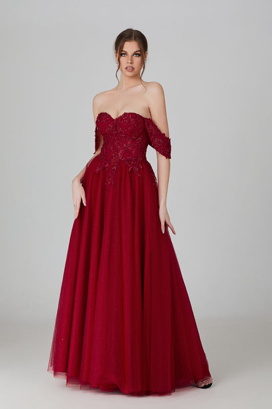 Wholesale Elegance Lace Applique Capelet Prom Gown - Embrace the Graceful Beauty 32717