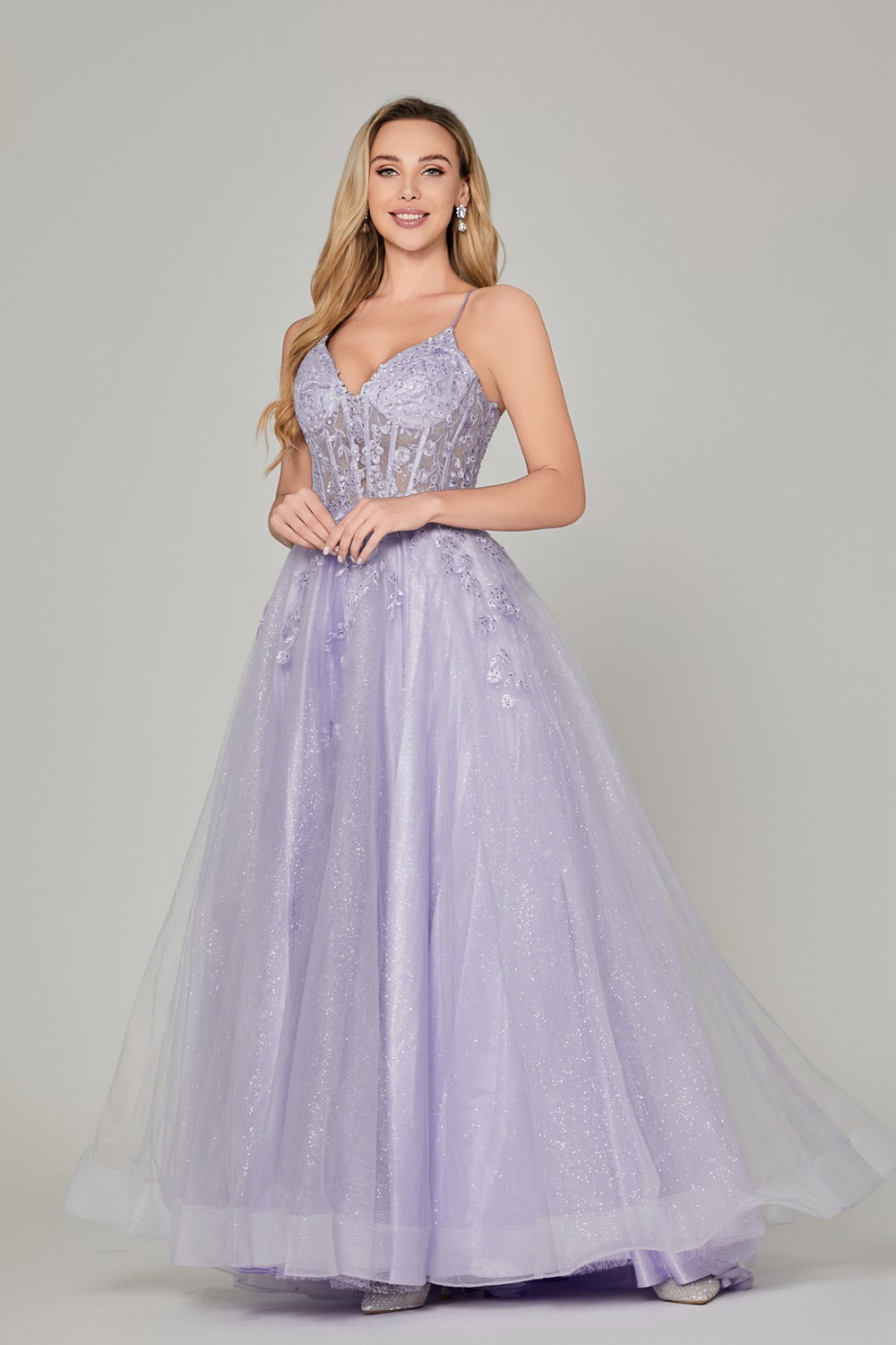 Wholesale Sparkling Fabric Lace and Tulle Prom Dresses 32814