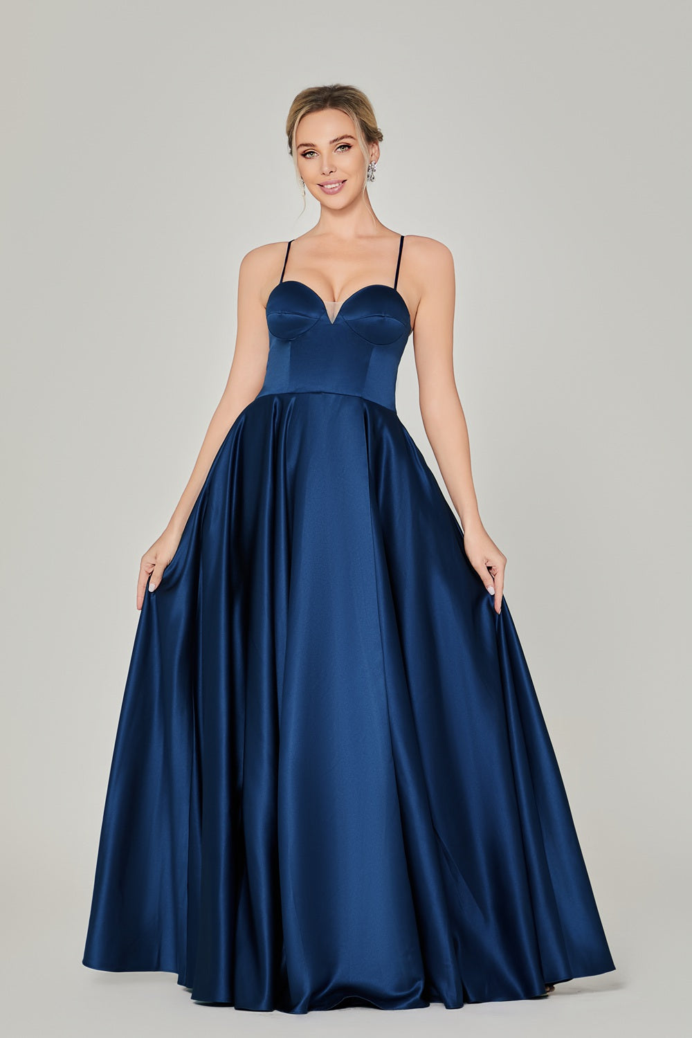 Wholesale Simple Satin Split Prom Dresses 32871