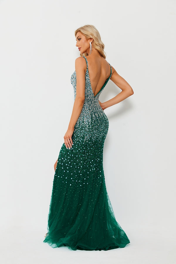 Enchanting Opulence Embellished Mermaid Tulle Evening Dresses QT025