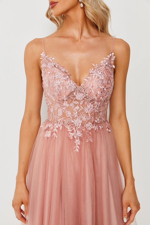 Wholesale Lace Appliqué Beaded Prom Gown 32649
