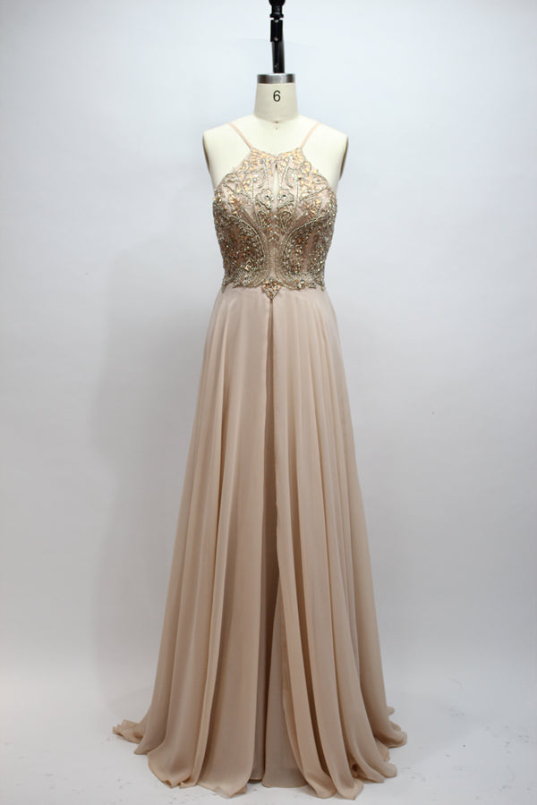 Wholesale Exquisite Craftsmanship Hand-Beaded Chiffon Prom Gown 9107