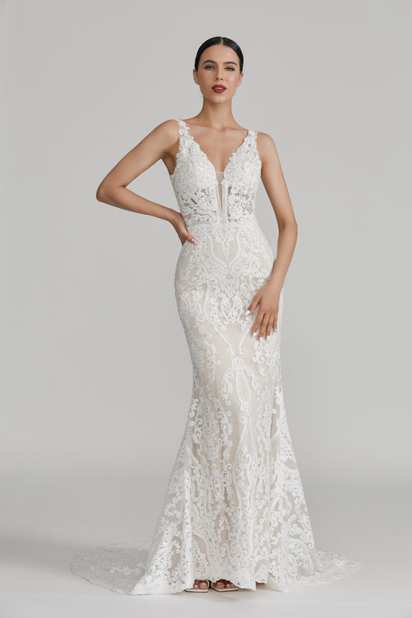 Graceful Elegance Wholesale Lace Mermaid Wedding Gown 3288