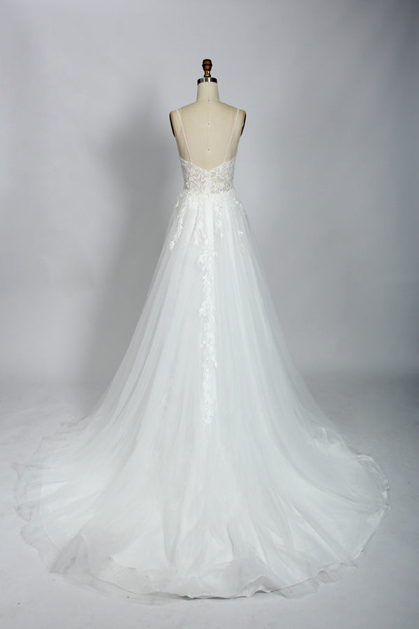 Lace Wedding Gown with Tulle Ballgown Skirt 3302