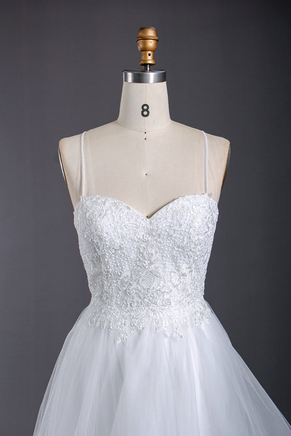 Timeless Elegance Wholesale Lace and Pearl Wedding Gown 3294