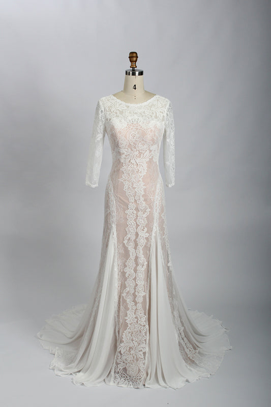Timeless Romance Wholesale Lace Long Sleeve Wedding Gown SW01