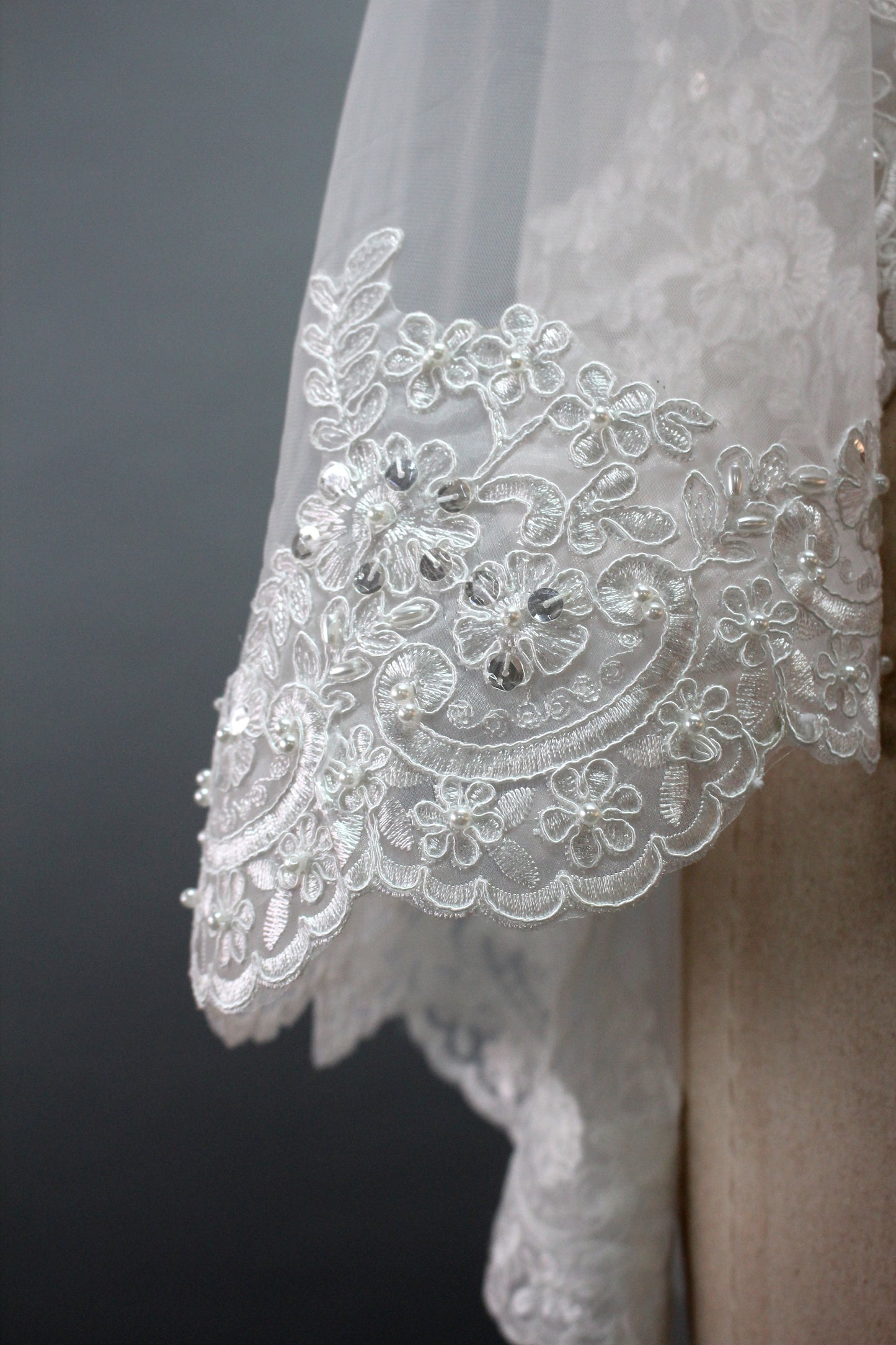 Delicate Lace Veil - Enhance Your Bridal Beauty T018