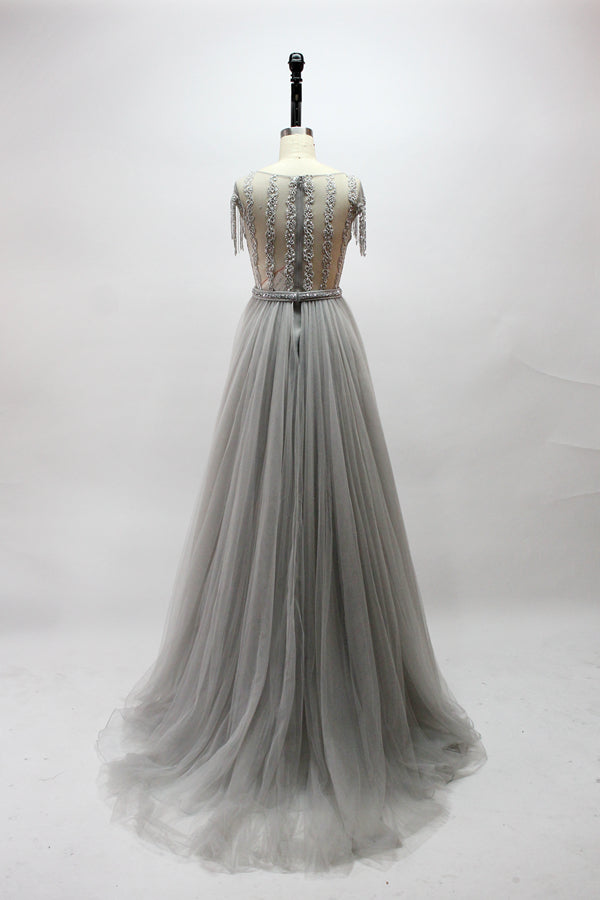 Wholesale Mother of the Bride Dresses with Shoulder Fringe and Waist Sash MK024