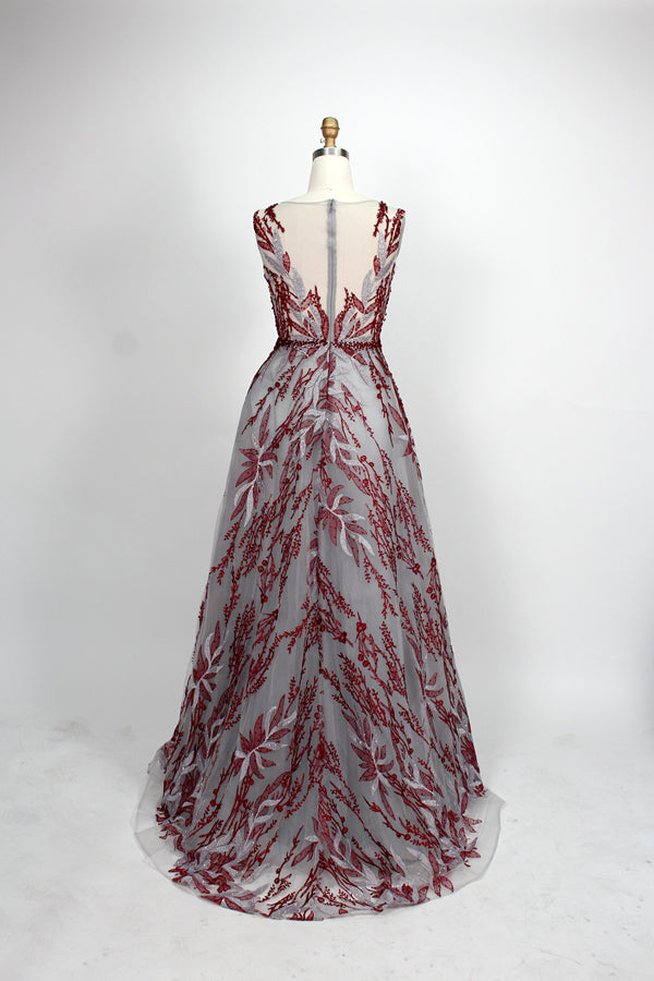 Wholesale Mother of the Bride Dresses with Embroidered Tulle Overlay MK027